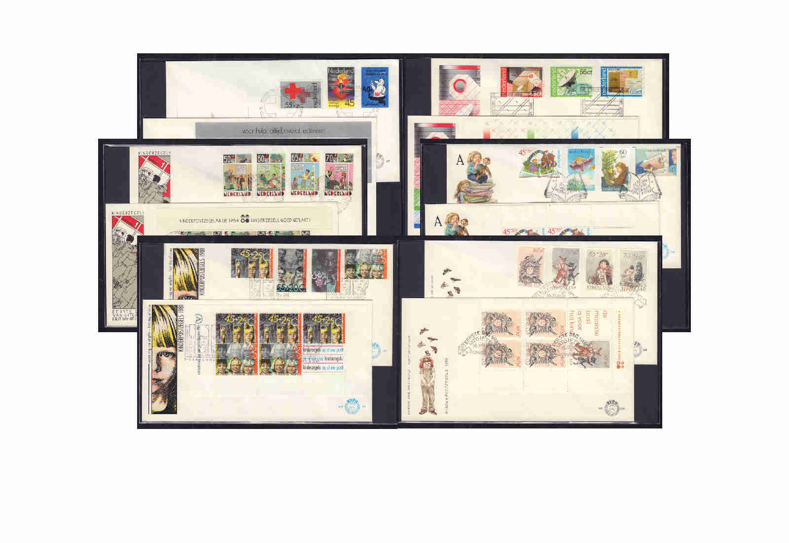 FDC-Paket Niederlande mit Kindermarken und -stempel