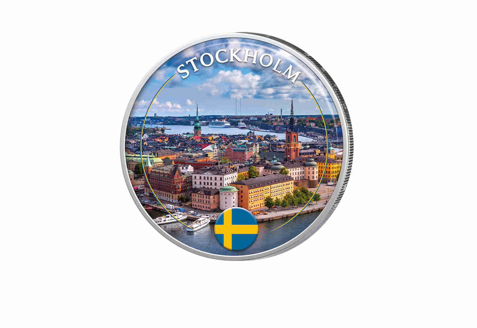 2 Euro mit Farbapplikation Stockholm - Schweden