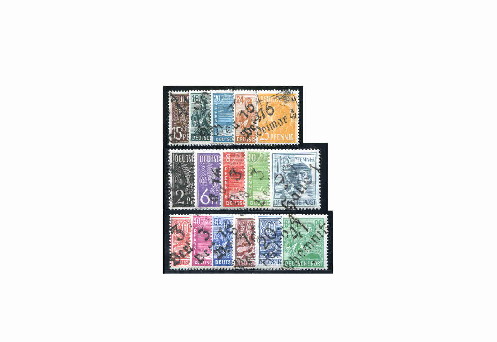 Briefmarken Bezirkshandstempel SBZ 1948 Michel-Nr. 166-181, ohne 179 Bezirk 27 postfrisch geprüft