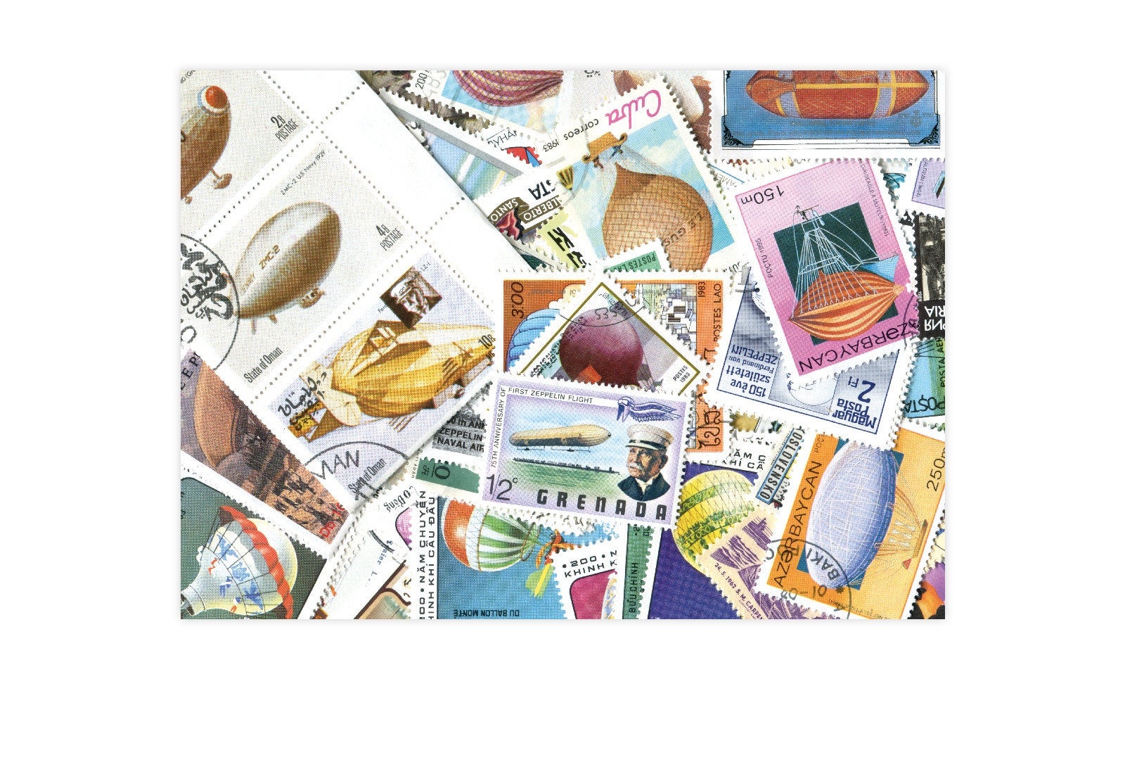 Briefmarken Motiv Ballone und Zeppeline 100 verschiedene Briefmarken