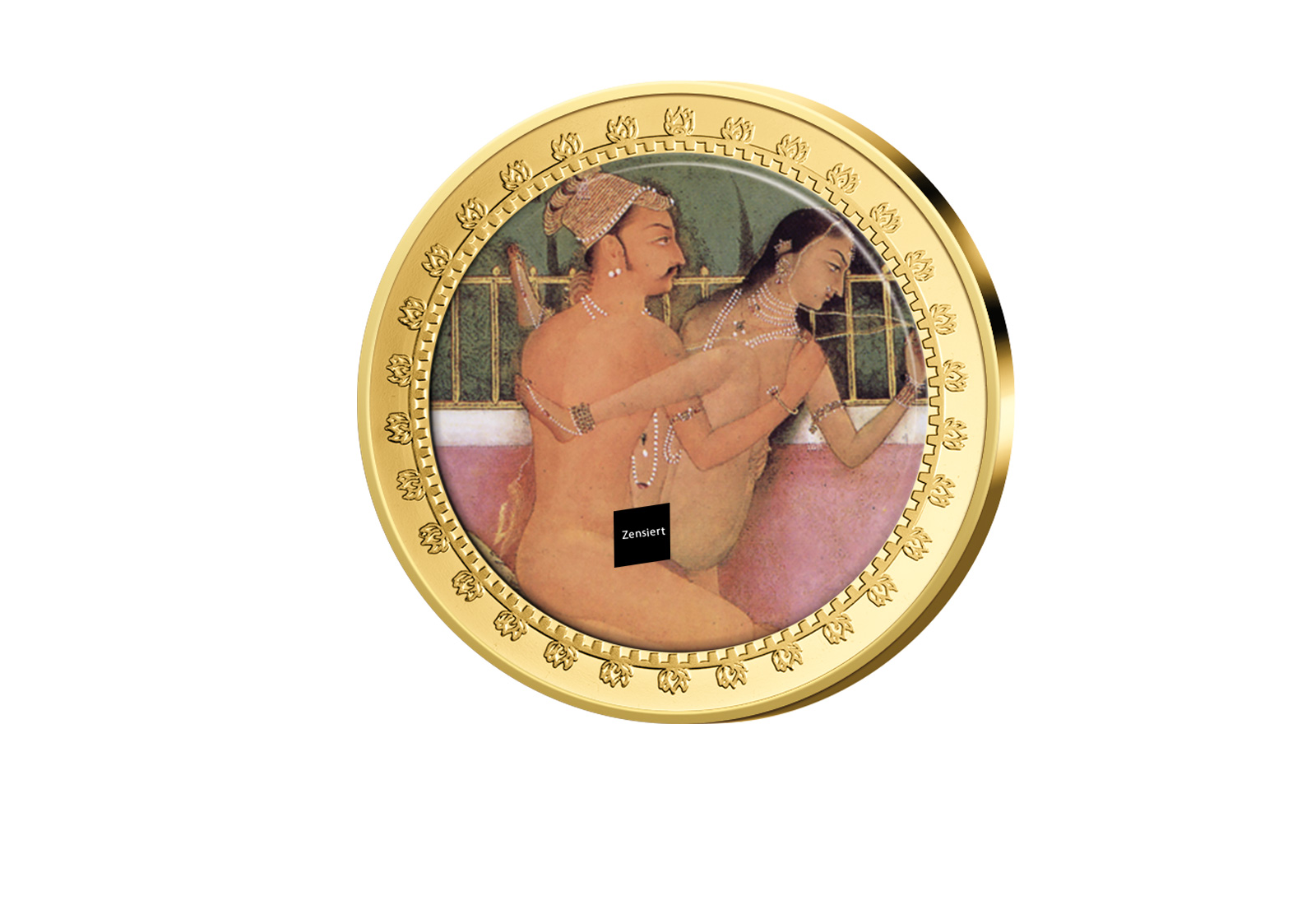 Kamasutra Farbprägung Goldauflage Die stürmische Position