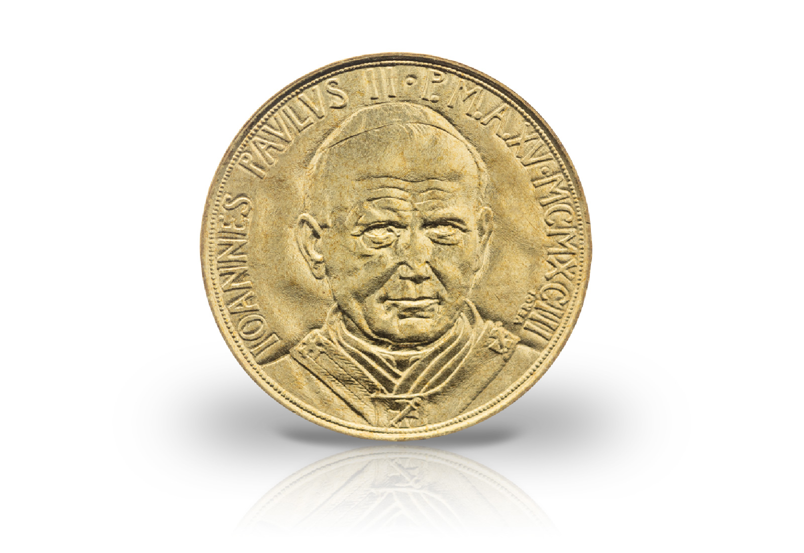 20 Lire 1993 Vatikan Papst Johannes Paul II. Kruzifix