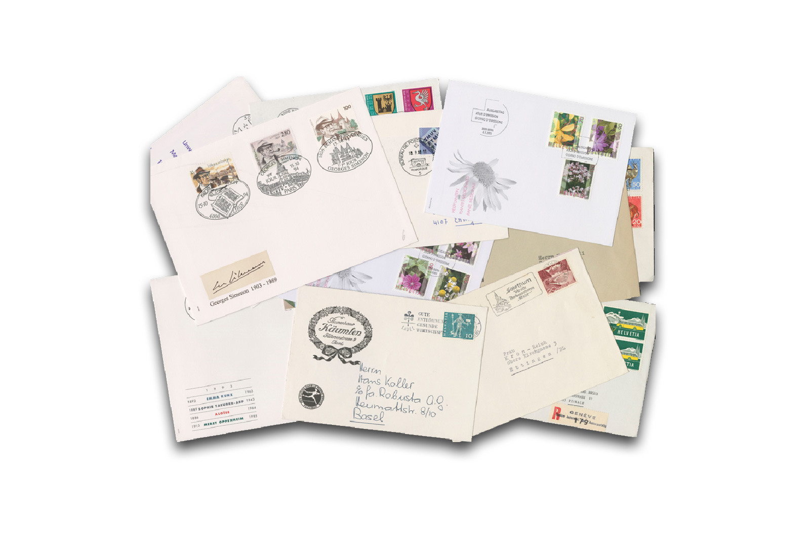 20 verschiedene Belege Schweiz