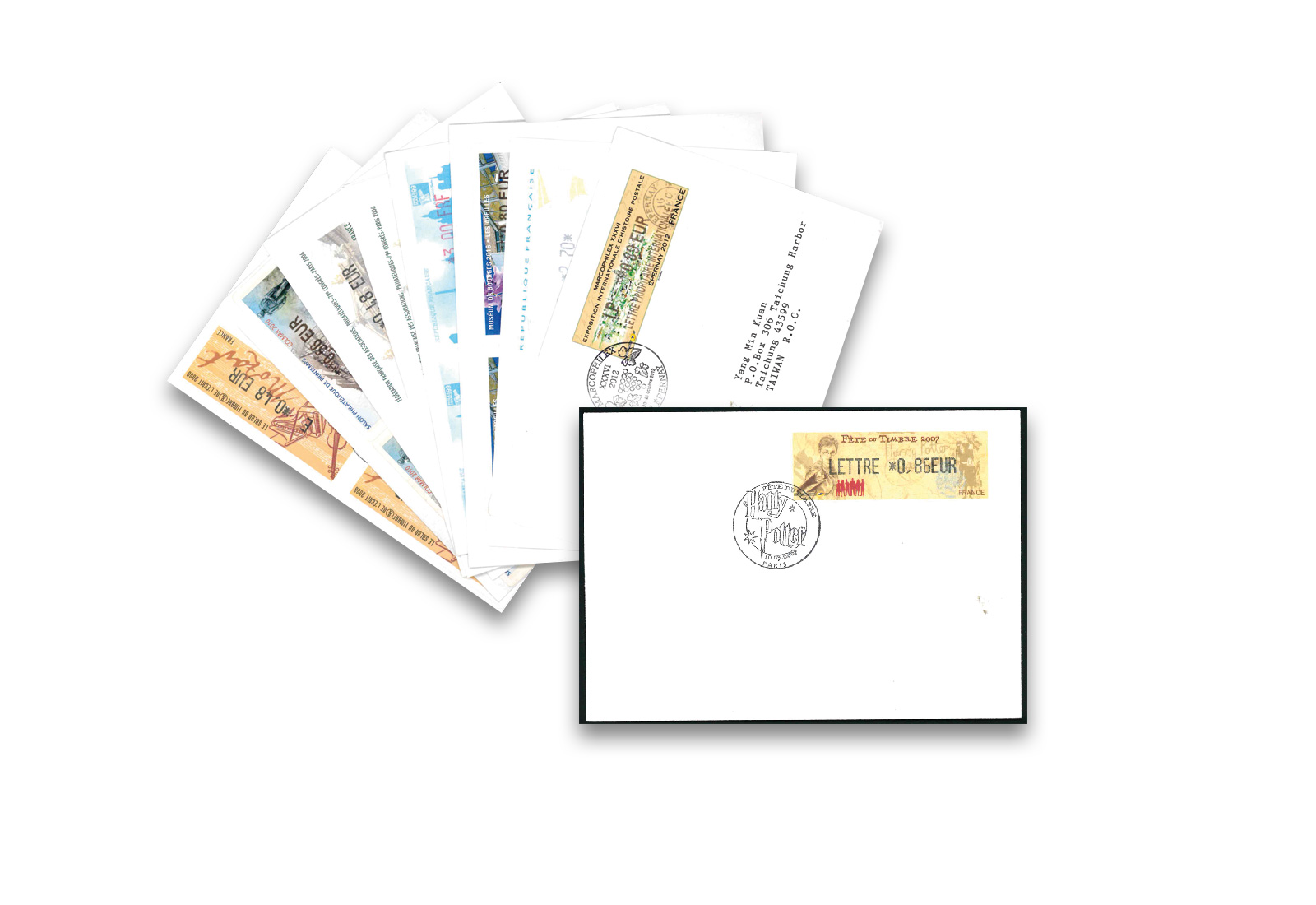 Belege Frankreich ATM FDC´s  2000-16 10 Sätze