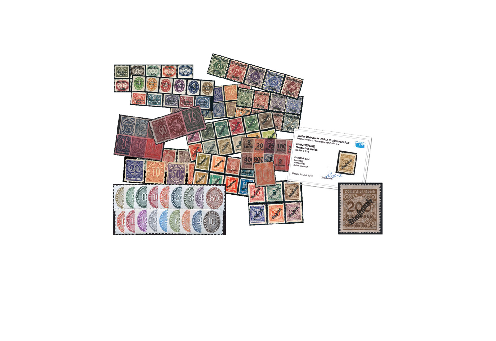 Deutsches Reich Dienstmarken Mi.Nr. 16/131 gestempelt im SET