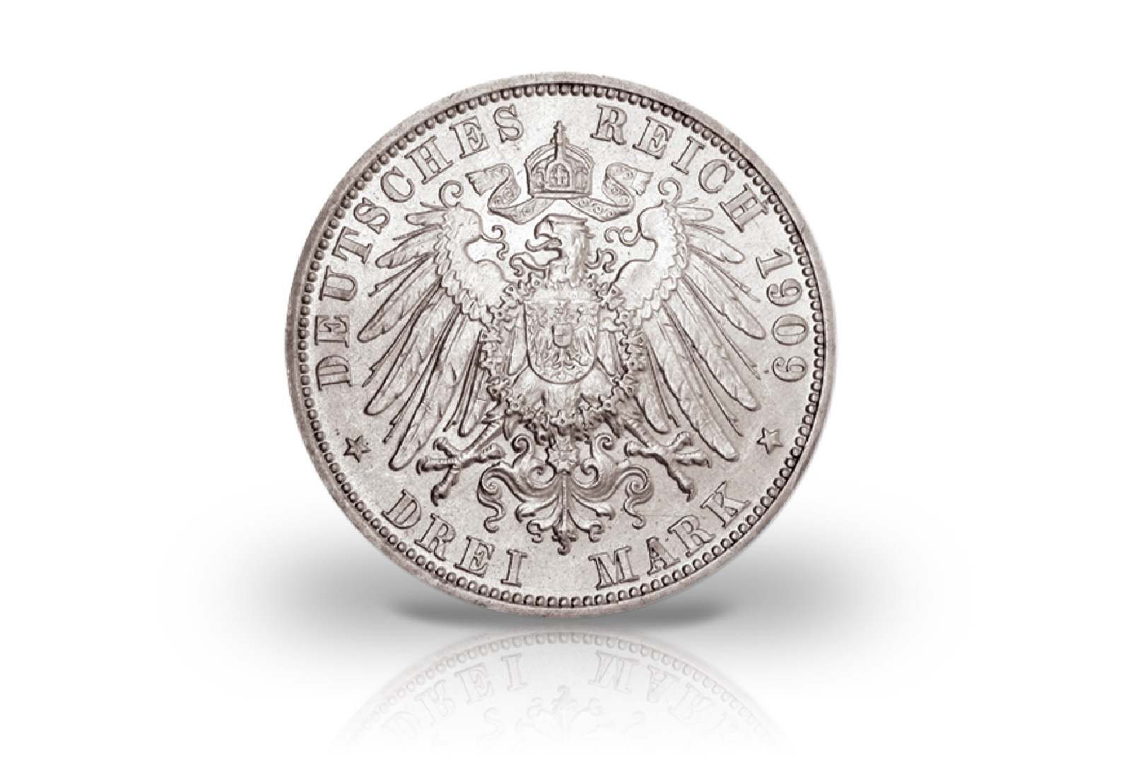 3 Mark 1908-1914 Kaiserreich Wilhelm II. von Württemberg Jaeger-Nr. 175