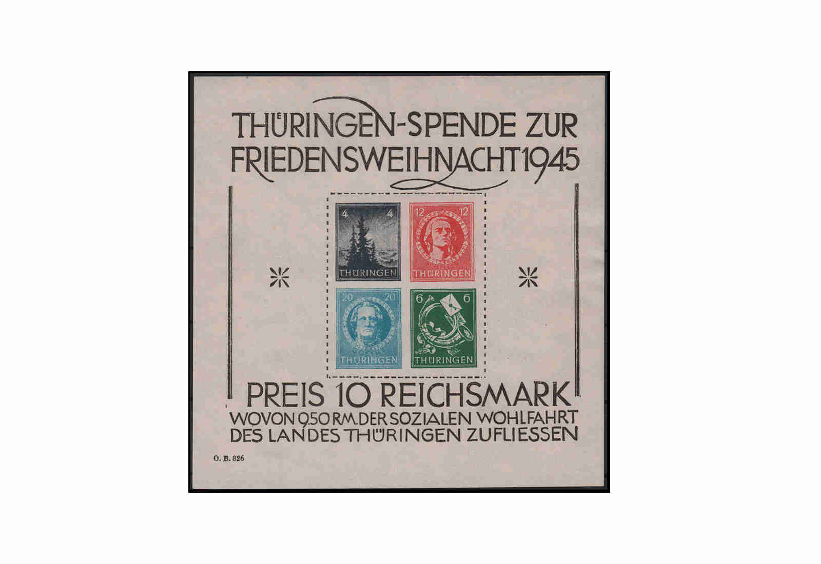 SBZ Block 2 x ** Thüringen Friedensweihnacht 45
