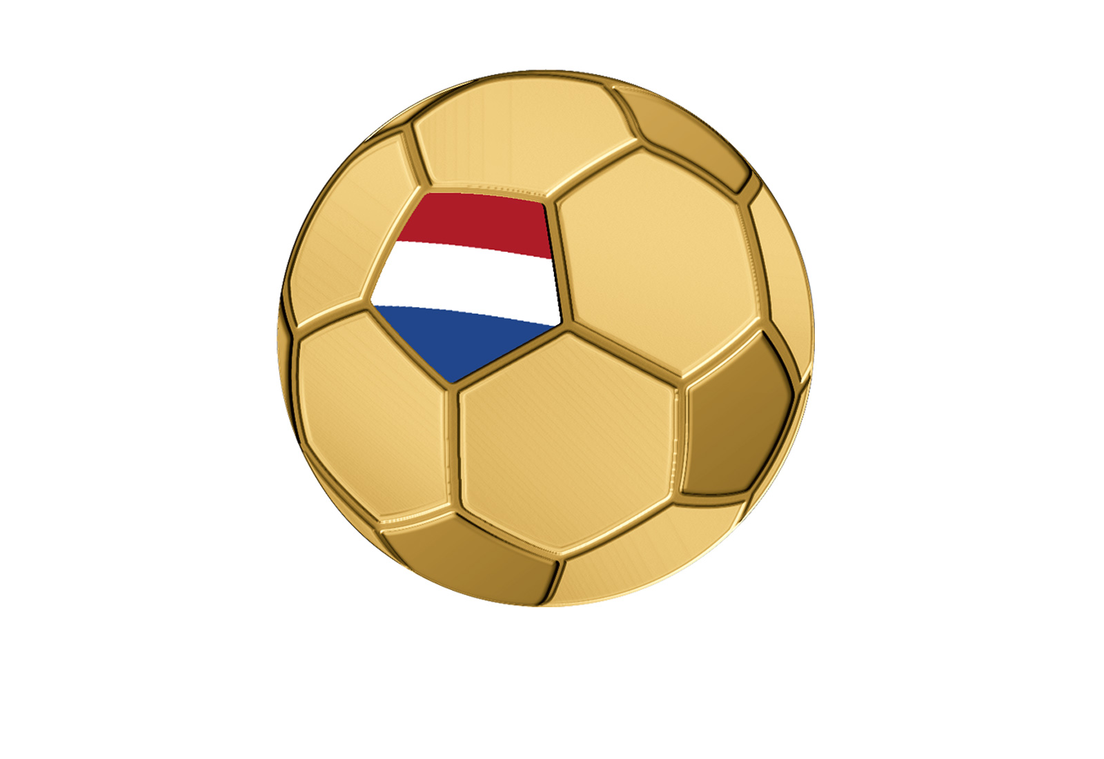 Goldmünze Motiv "Fußball Niederlande" 999/1000 Gold im Geschenketui