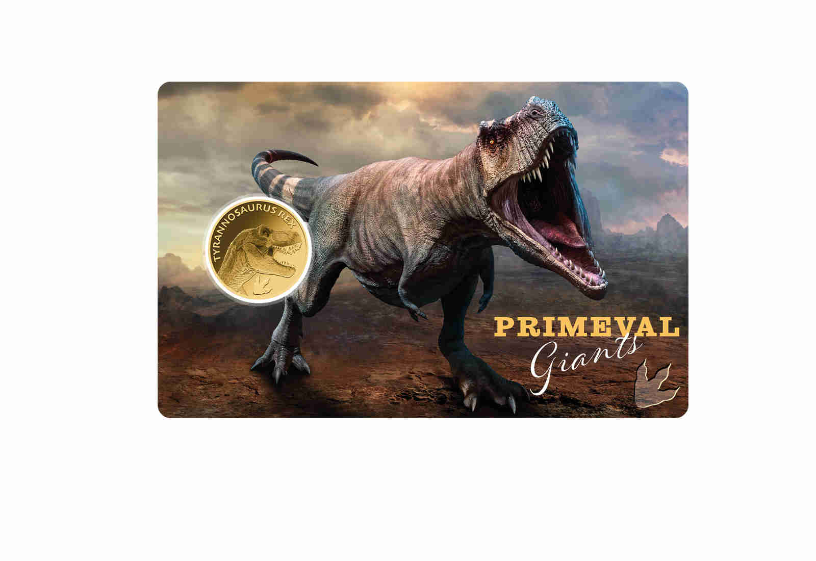 Goldmünze Motiv "Tyrannosaurus Rex" Coincard Feinheit 999/1000 Gold Geschenk
