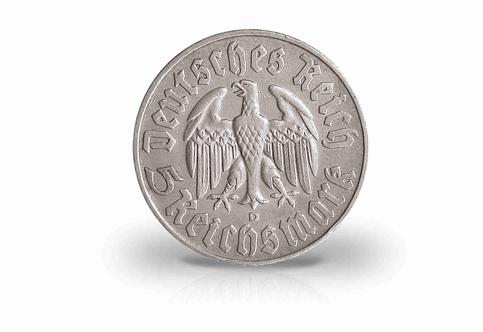 5 Reichsmark 1933 Drittes Reich Martin Luther Prägestätte F Jaeger-Nr. 353