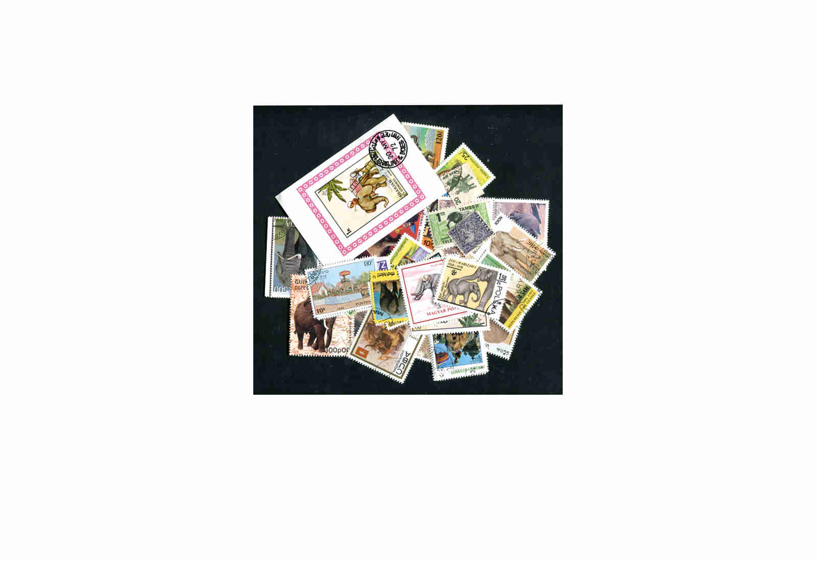 Briefmarken Elefanten 25 verschiedene Marken