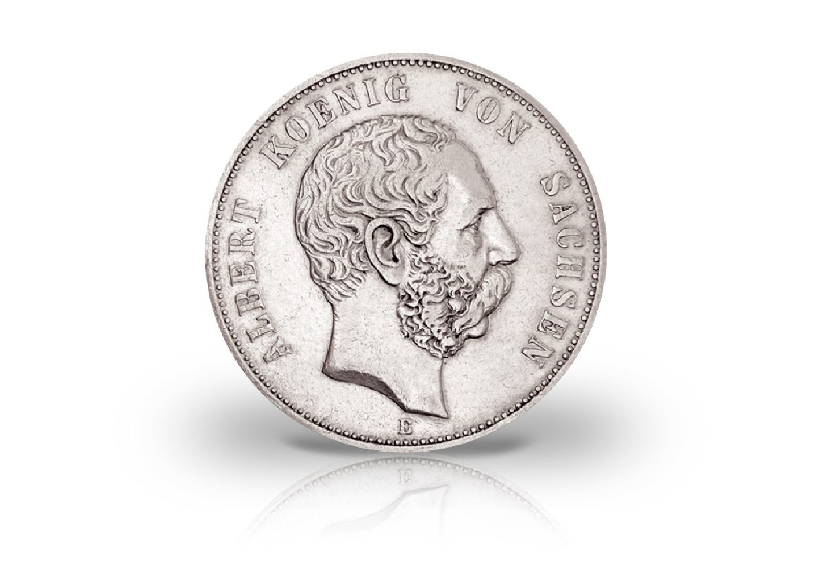 5 Mark 1875-1889 Deutsches Kaiserreich Sachsen König Albert Jaeger-Nr. 122