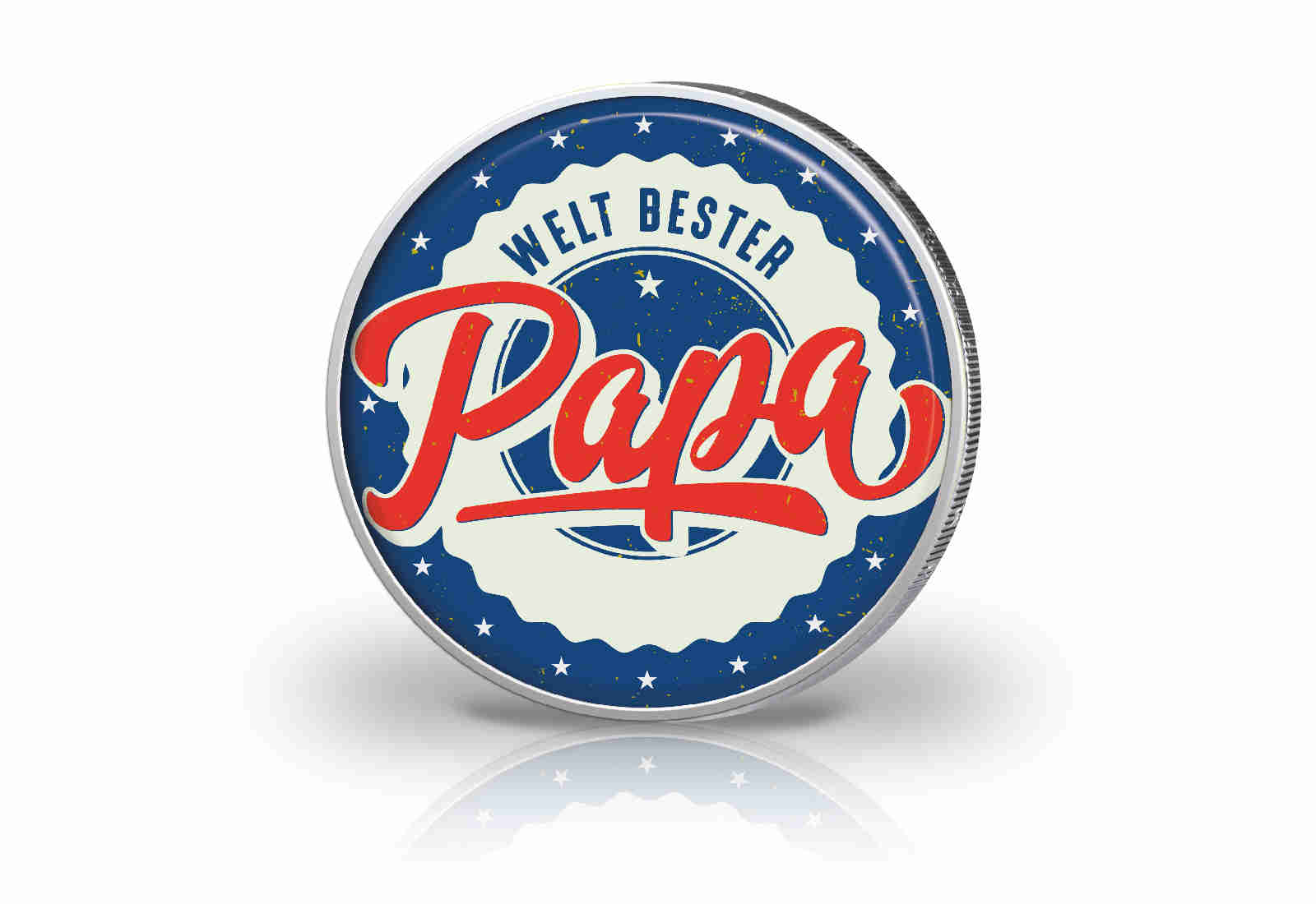 2 Euro mit Farbmotiv Geschenk für den besten Papa
