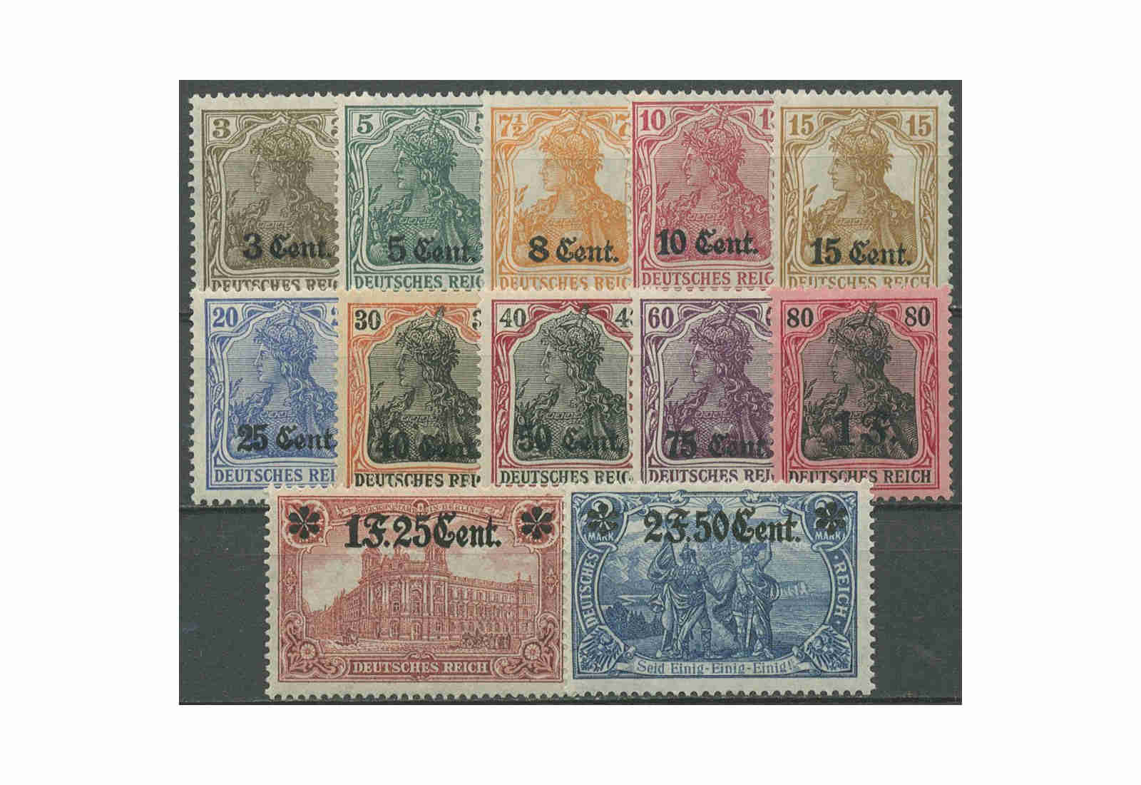 Briefmarken Etappe West Dt.Besetzung-1.Weltkrieg MiNr. 1/12 gest.