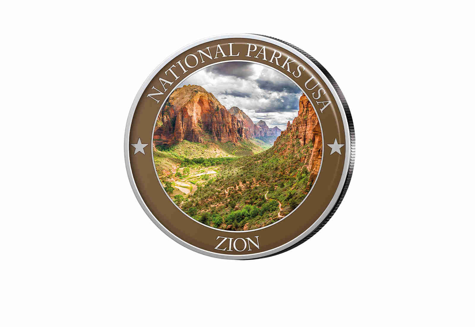 1/2 Dollar USA Zion Serie National Parks USA mit Farbapplikation