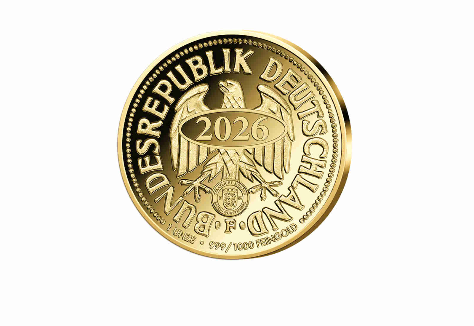 2 DM Ähren 1951 - 1 oz 999/1000 Gold Premium Neuprägung mit Privy Mark