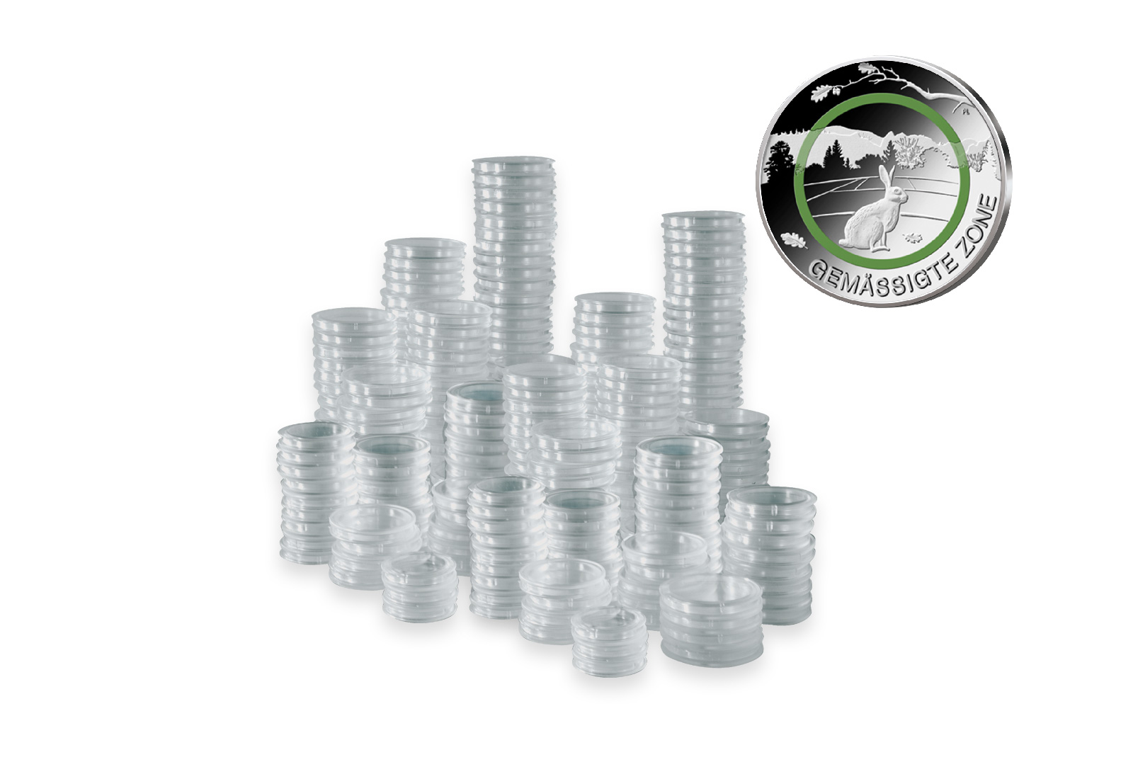 [27 mm] SAM 1000 Münzkapseln für 5 Euro mit Polymerring