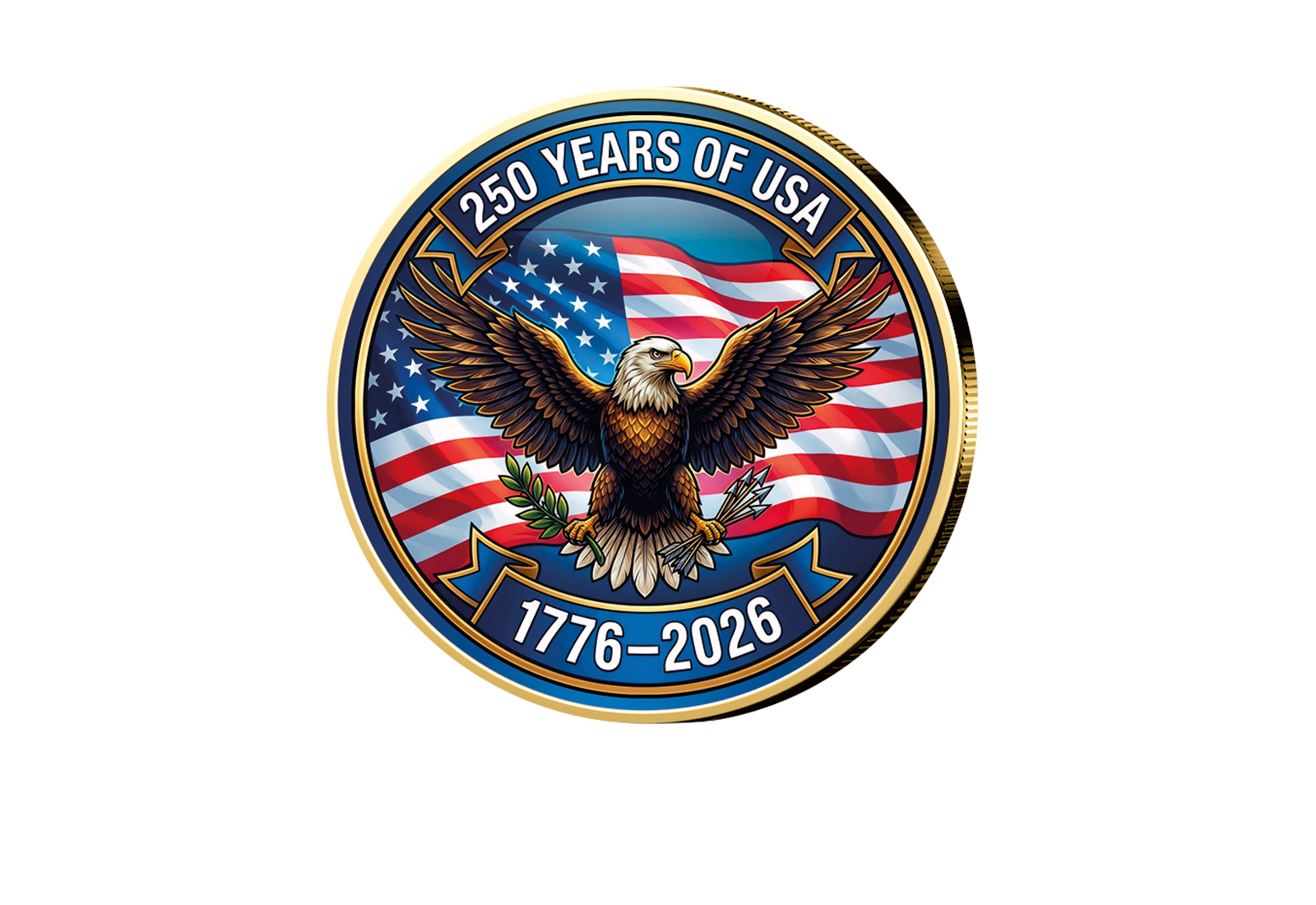 1/2 Dollar USA J. F. Kennedy 250 Jahre USA mit Farbapplikation