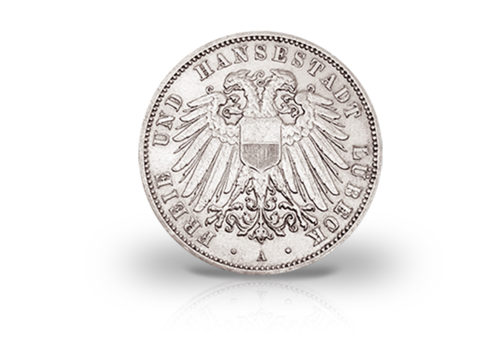 2 Mark 1904-1912 Deutsches Kaiserreich Wappen Lübeck Jaeger-Nr. 81