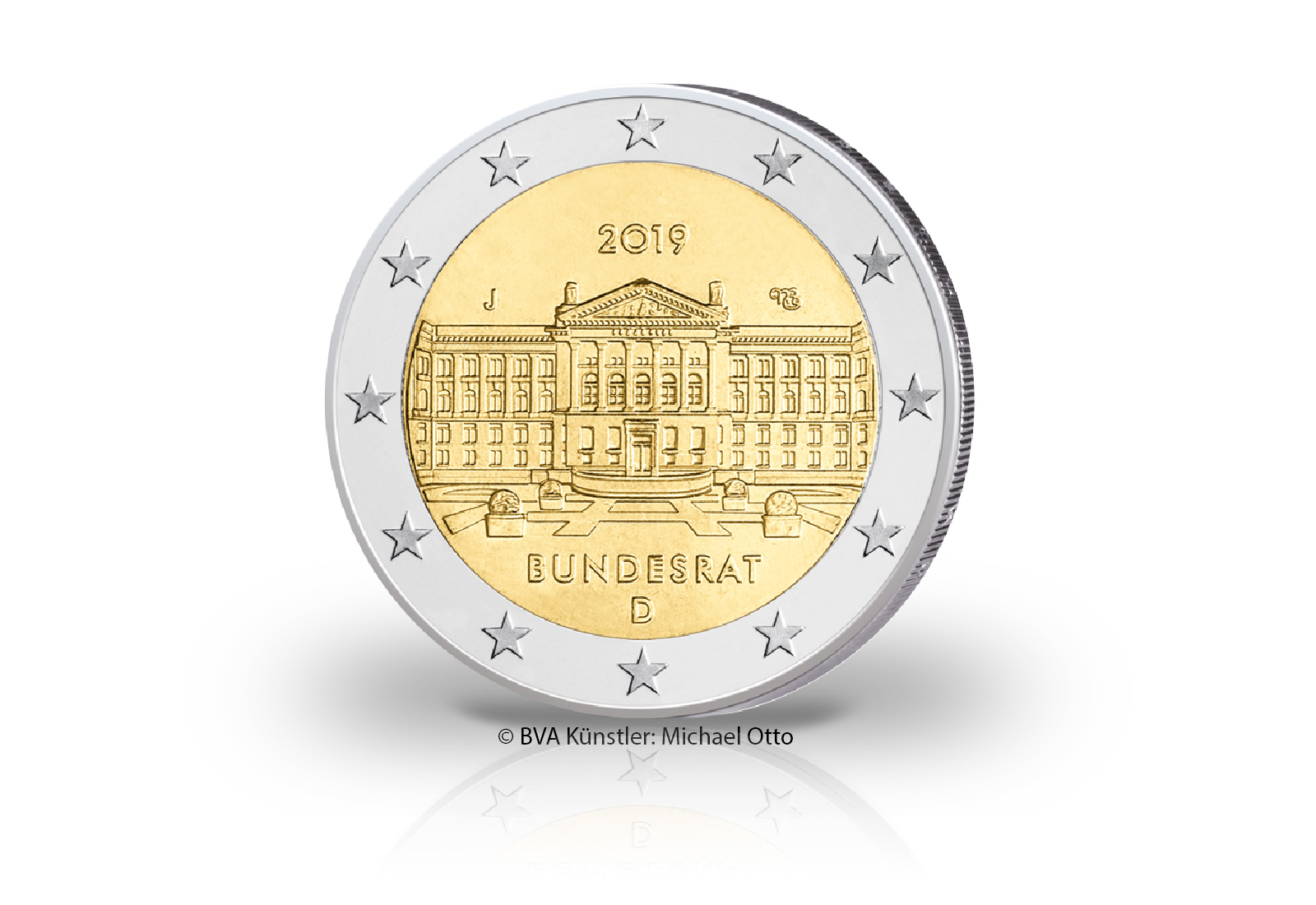 2 Euro 2019 Deutschland 70 Jahre Bundesrat Prägestätte J