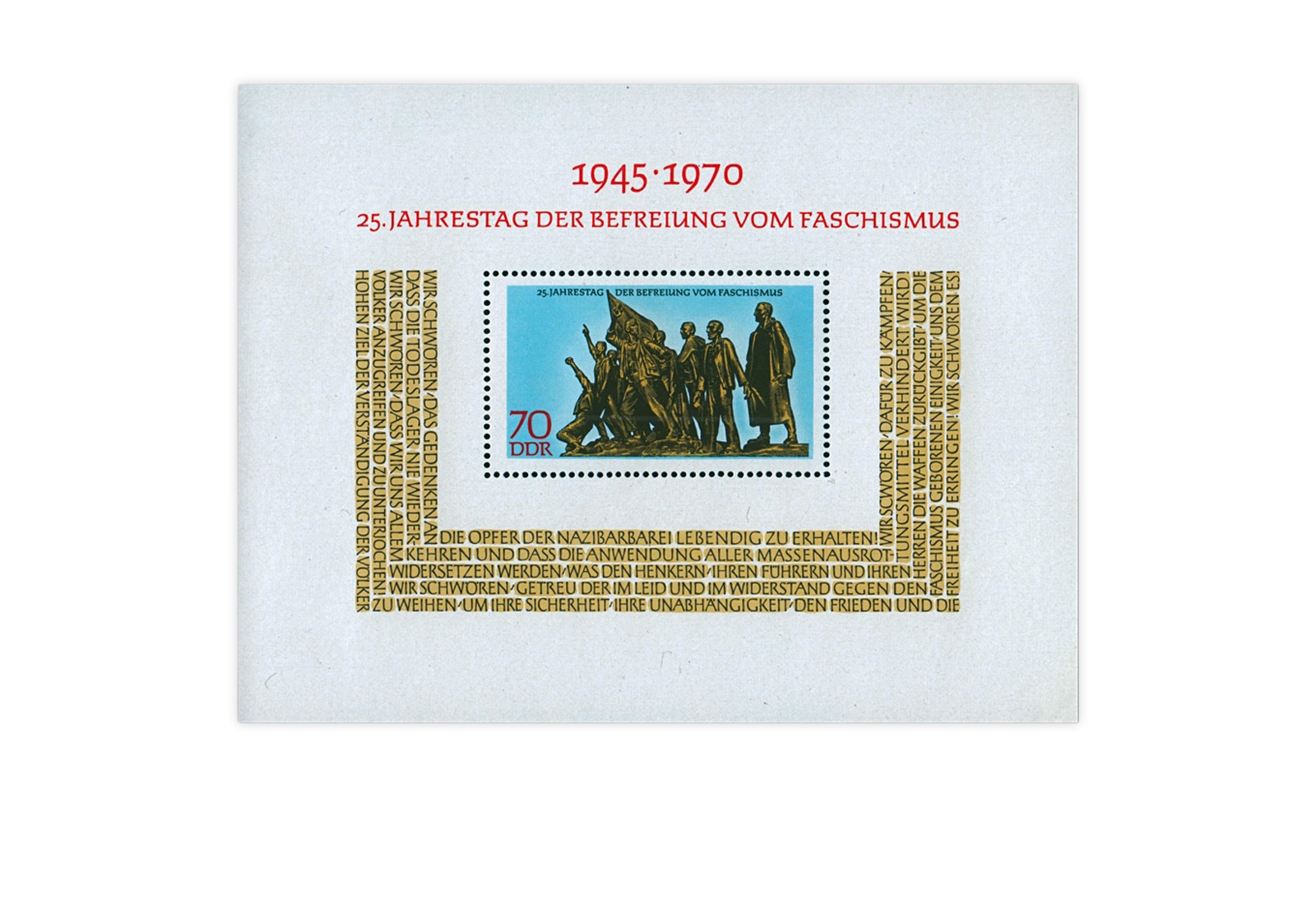 Briefmarken DDR Befreiung vom Faschismus 1970 Block 32 gestempelt