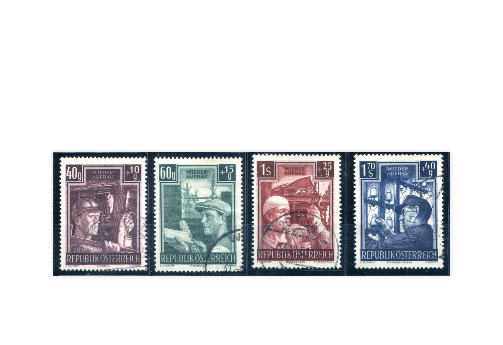 Österreich Wiederaufbau 1951 Michel Nr. 960/63 gestempelt
