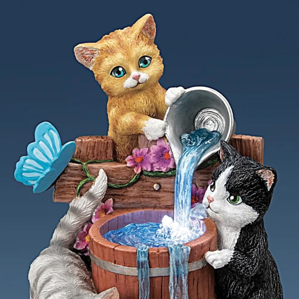 Schnurrhaare und Wasserfälle - Katzenskulptur
