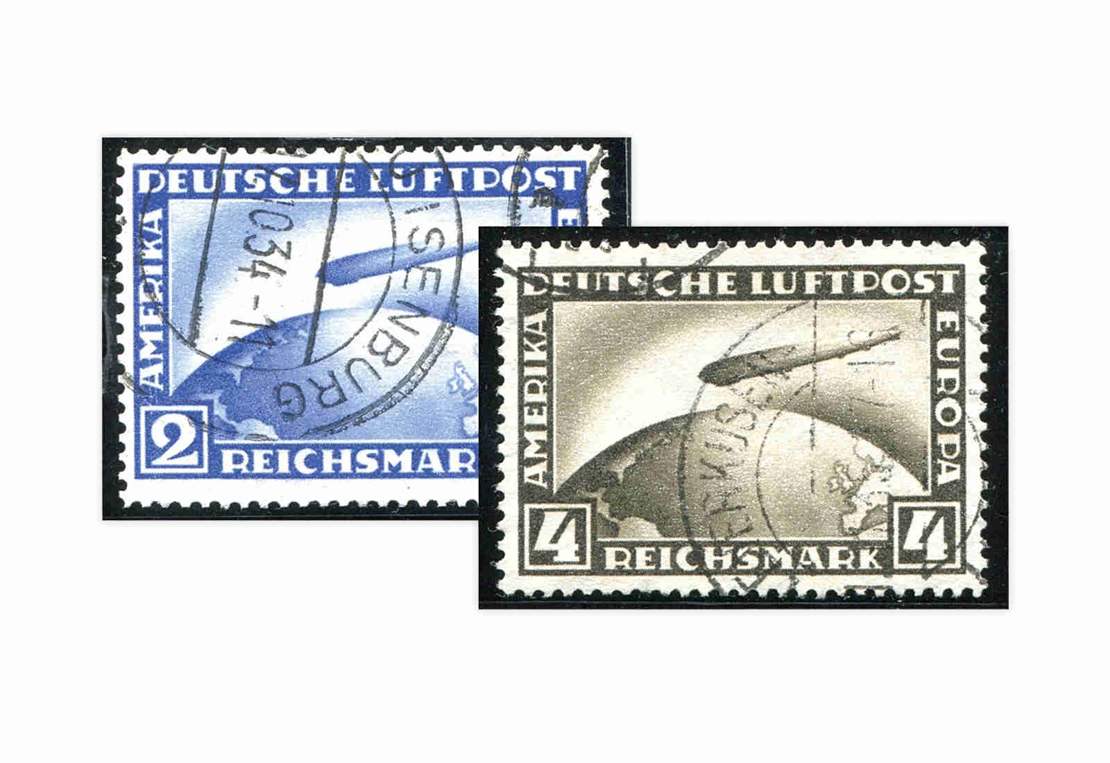 Briefmarken Deutsches Reich Flugpostmarken 1928 Michel-Nr. 423/424 gestempelt