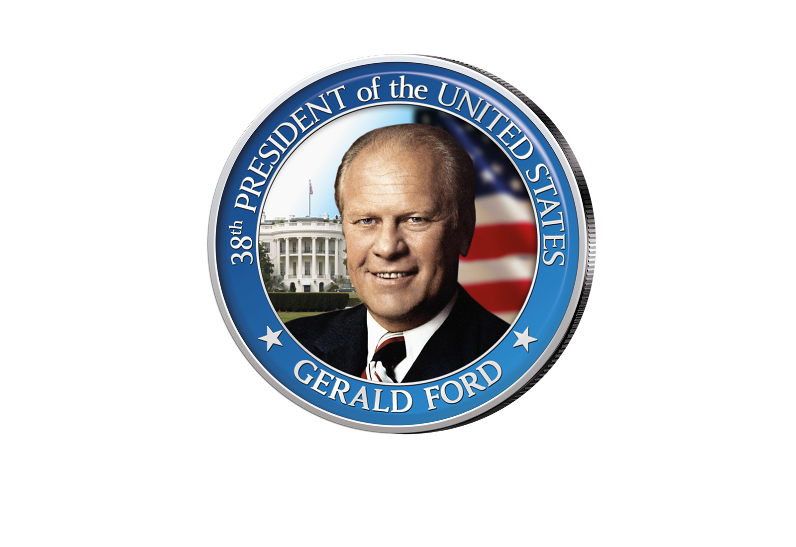 ½ Kennedy-Dollar USA mit Farbapplikation Gerald R. Ford Serie: Presidents of the US