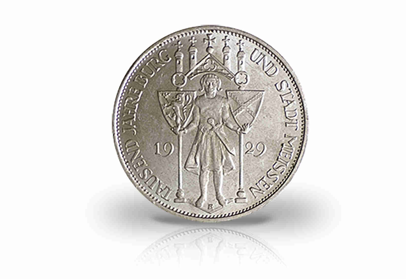3 Reichsmark 1929 Weimarer Republik 1000 Jahre Burg und Stadt Meißen Jaeger-Nr. 338