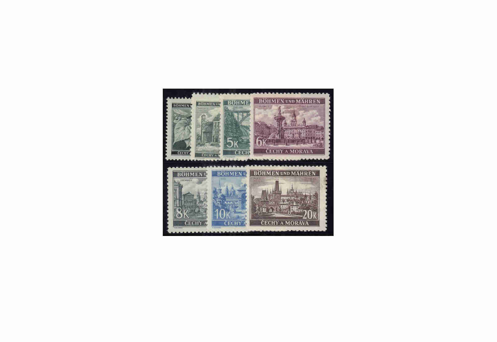 Biefmarken Böhmen und Mähren Michel-Nr. 55 - 61 postfrisch