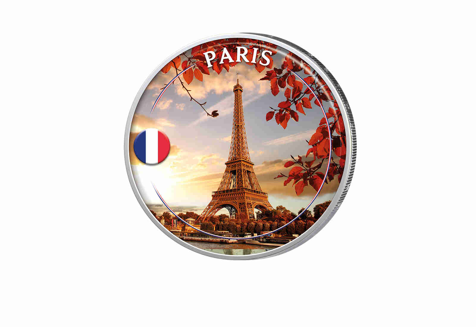 2 Euro mit Farbapplikation Paris - Frankreich