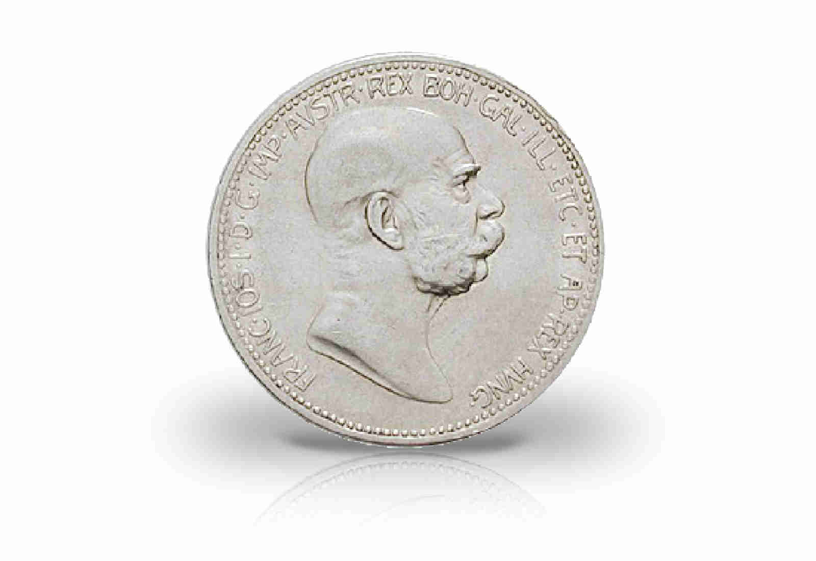 1 Korona Silbermünze 1908 Österreich Kaiser Franz Joseph I.