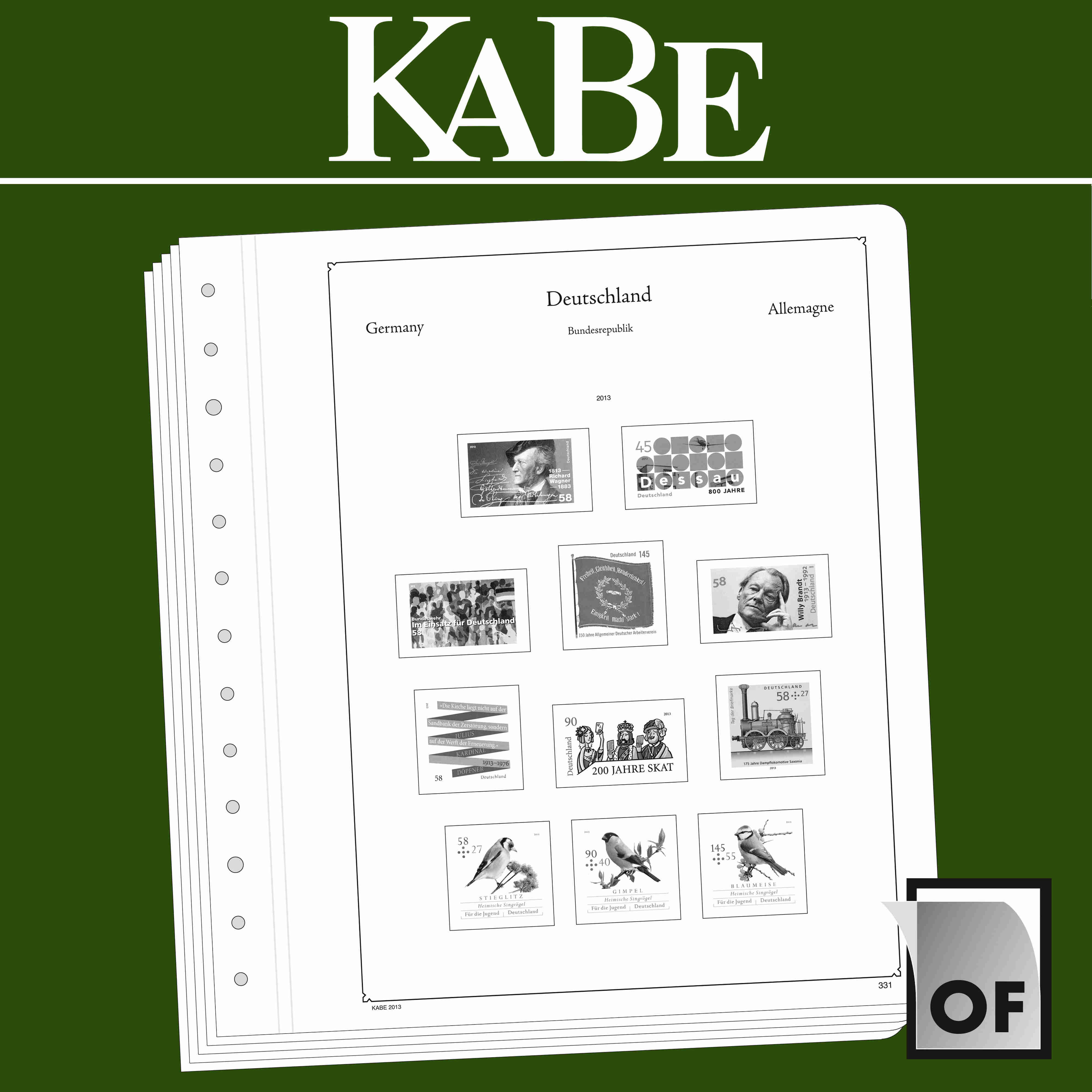 KABE OF-Vordruckblätter Bundesrepublik Deutschland 1970-1974