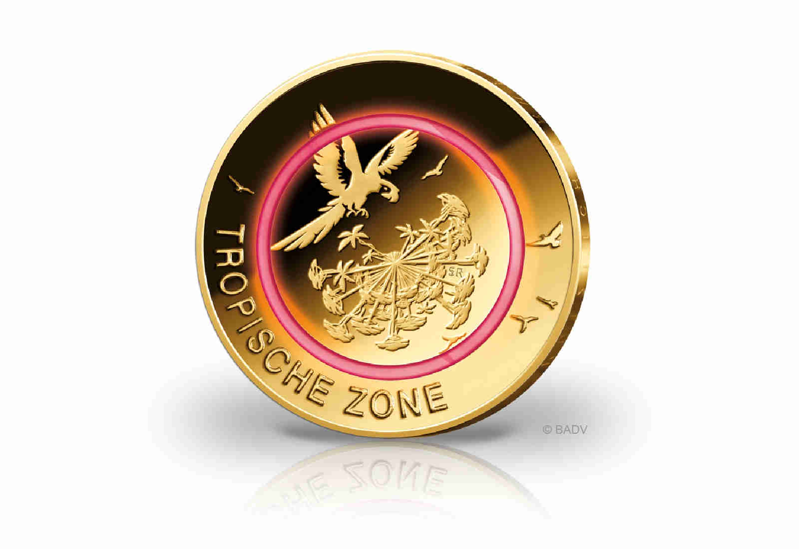 5 Euro 2017 Deutschland Tropische Zone mit 24 Karat Goldauflage
