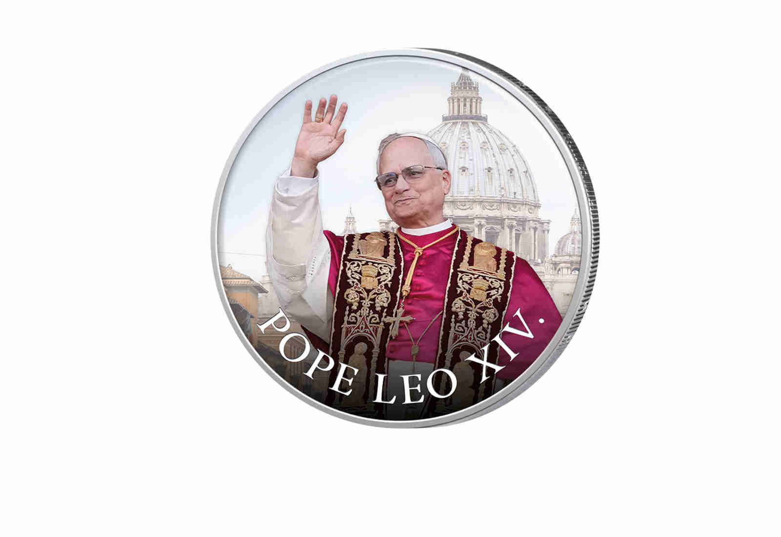 2 Euro 2025 Papst Leo XIV mit Farbapplikation