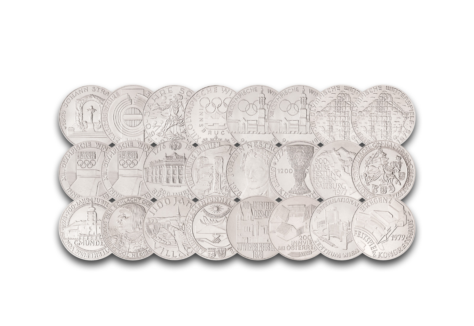 100 Schilling Set 1975-1979 Österreich 24 Münzen