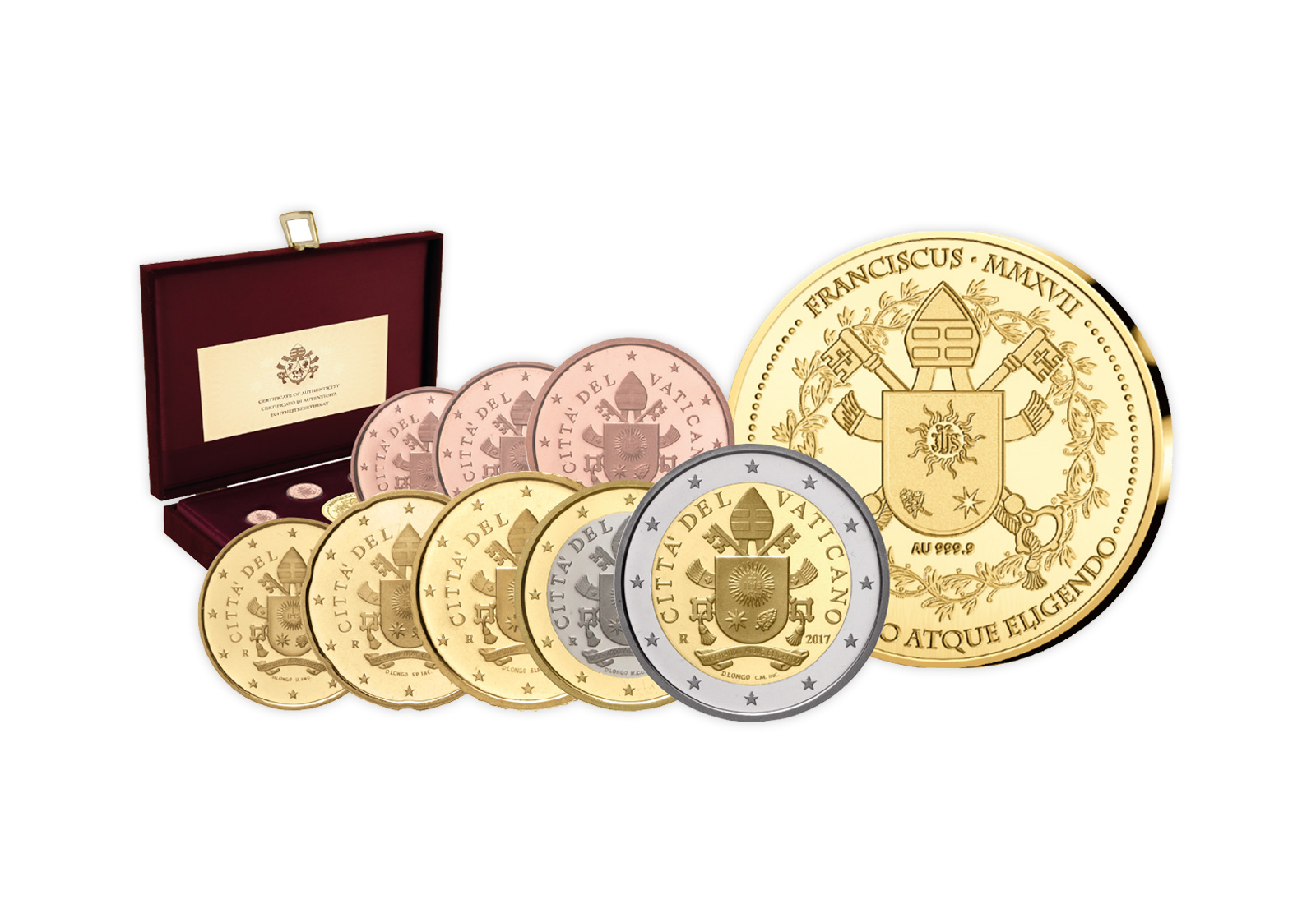 Kursmünzensatz 2017 Vatikan st inkl. Goldausgabe