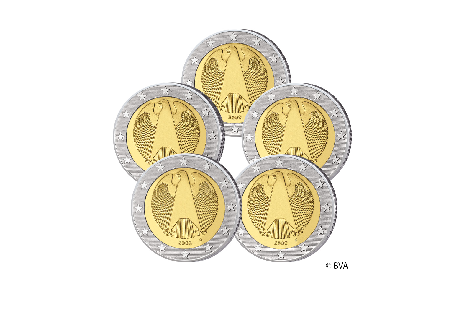 2 Euro 2002 Deutschland Kursmünze Prägestätte A-J