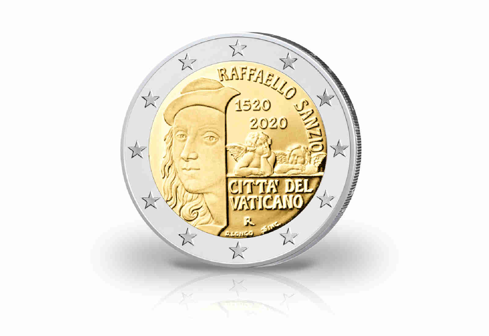 2 Euro 2020 Vatikan 500. Todestag Raffael PP im Etui
