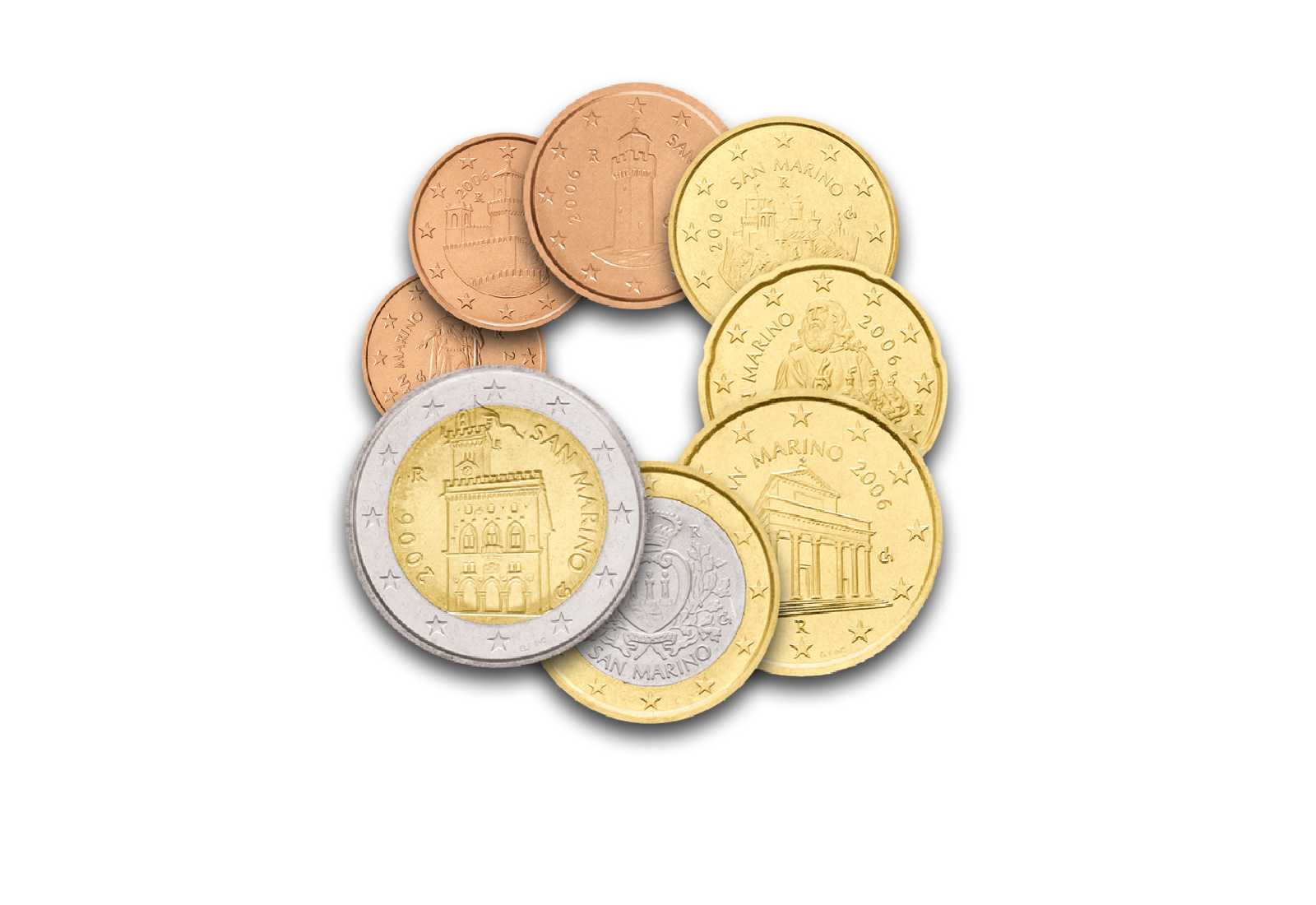 Kursmünzensatz 2006 San Marino st inkl. 5 Euro Silbermünze im Blister
