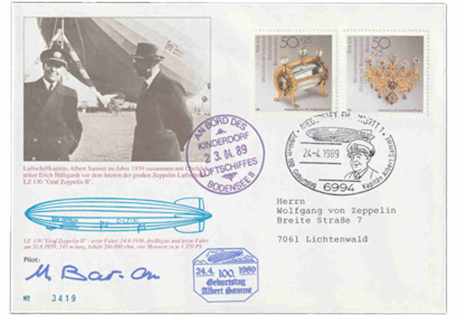 Zeppelin Beleg 1989