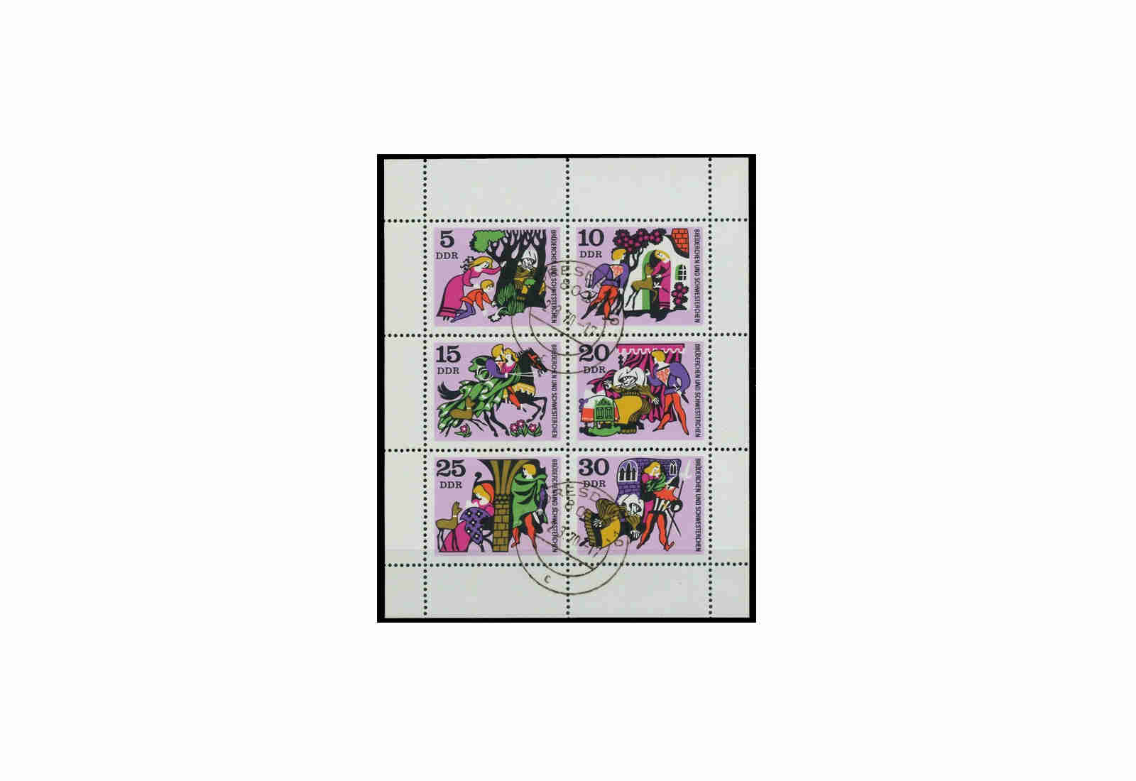 Briefmarken DDR Kleinbogen Michel-Nr. 1545-1550 gestempelt