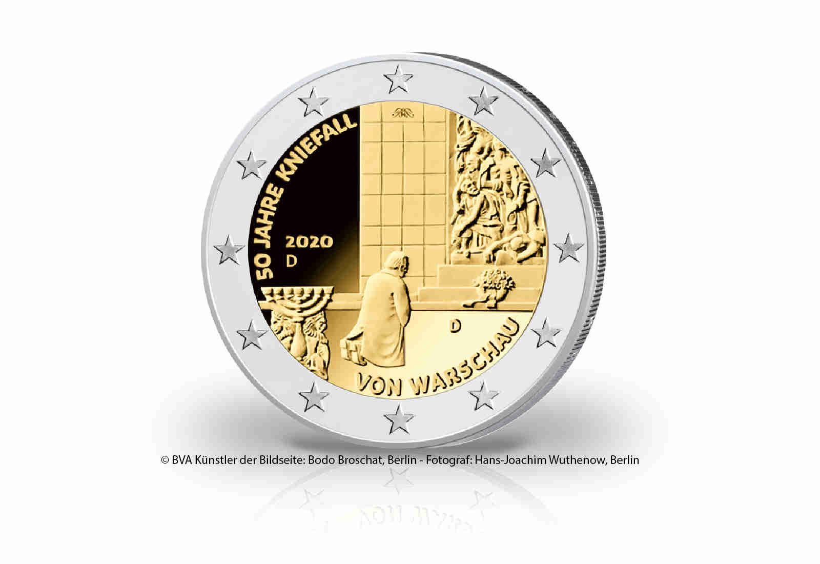 2 Euro 2020 Deutschland 50 Jahre Kniefall von Warschau Prägestätte unserer Wahl