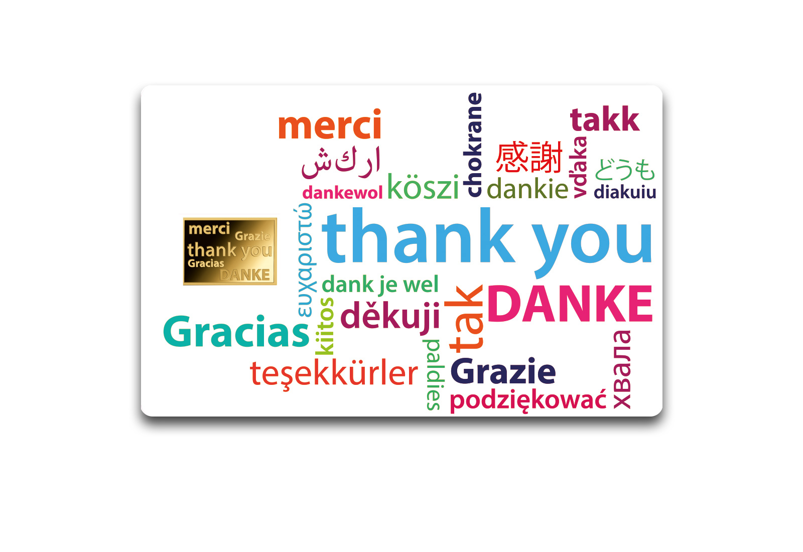 Goldmünze Motiv "Dankeschön" Coincard 999/1000 Gold Geschenk