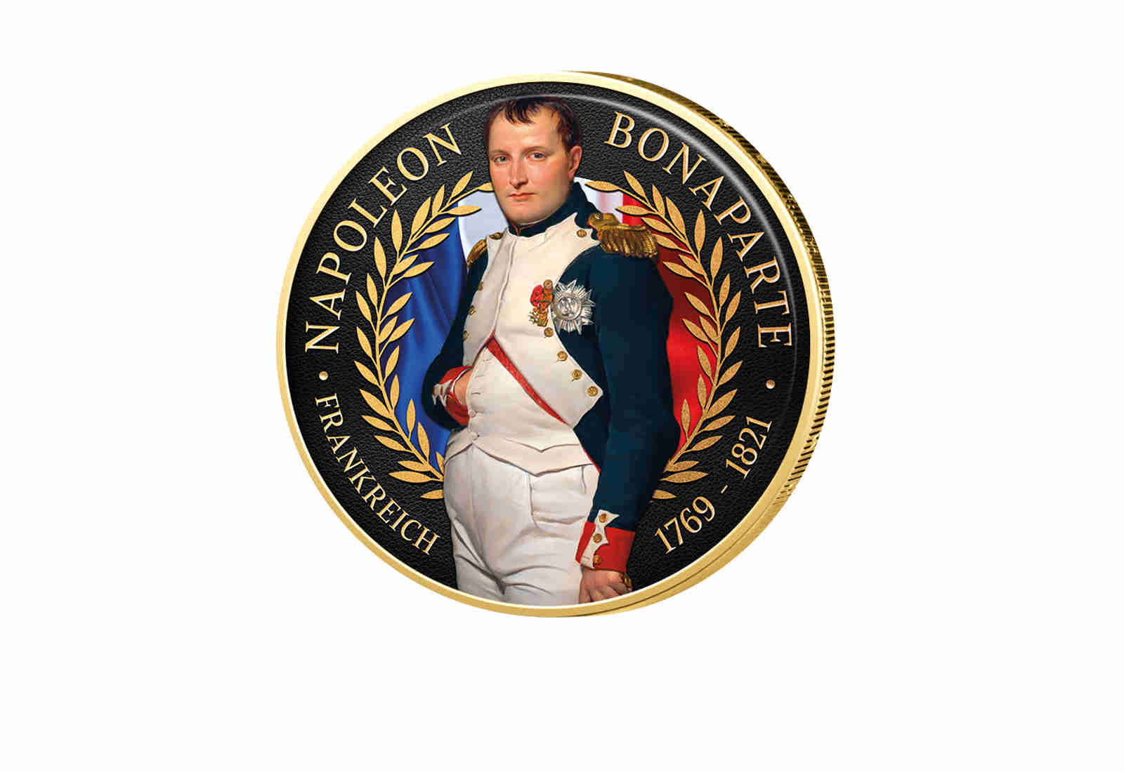 2 Euro vergoldet Napoleon mit Farbmotiv