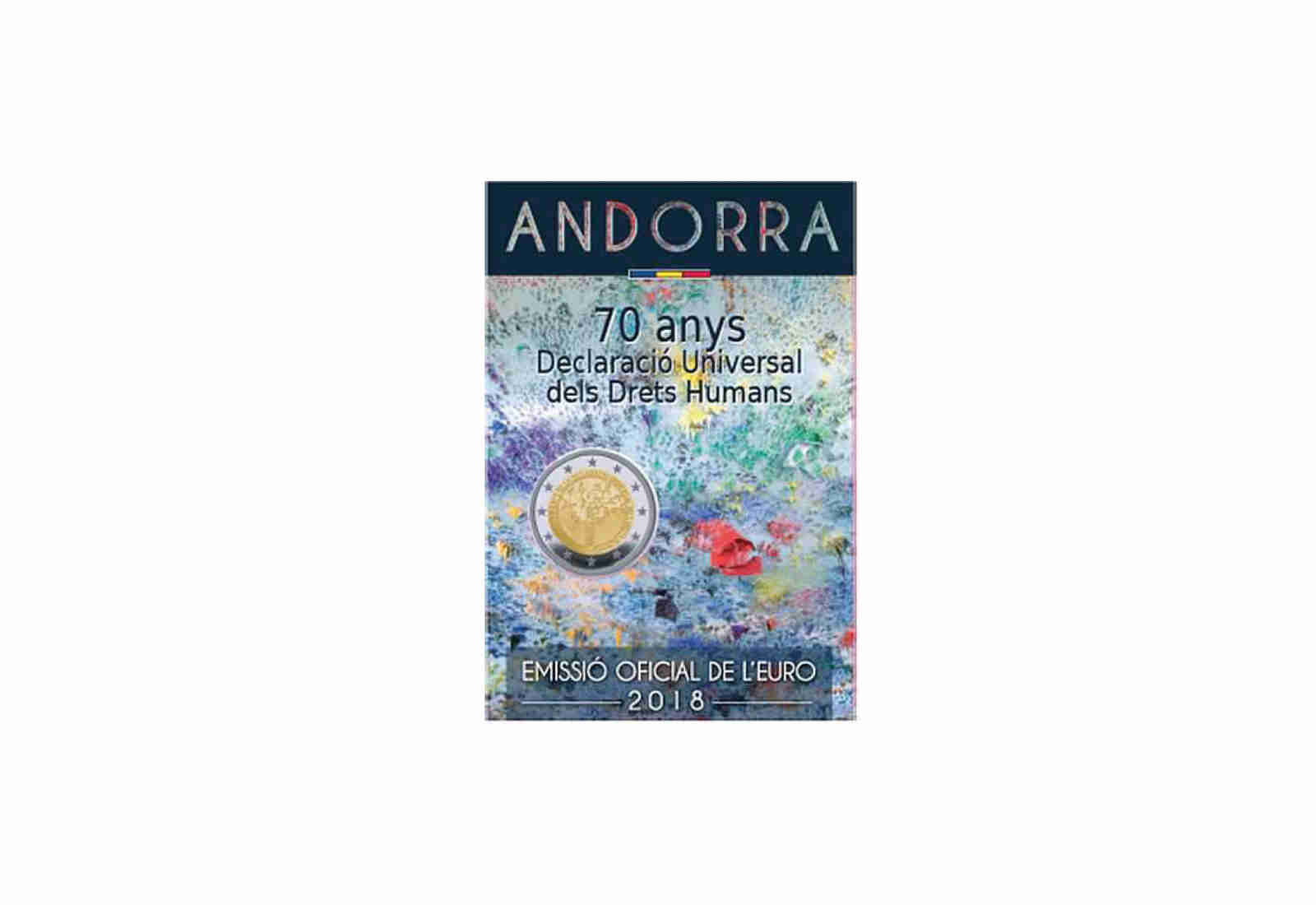 2 Euro 2018 Andorra 70 Jahre Menschenrechte st im Blister