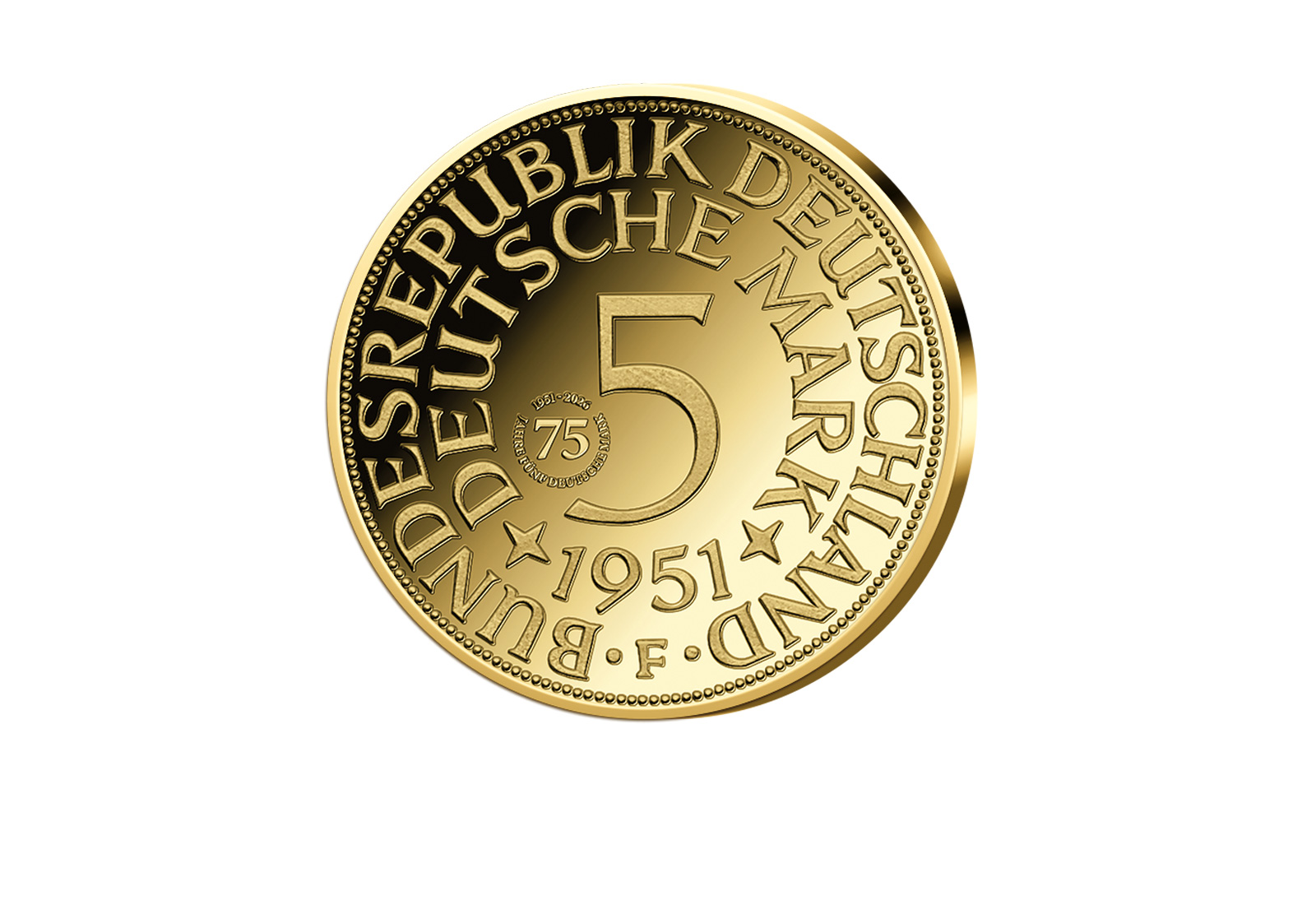 5 DM Silberadler 1951 - 1 oz 999/1000 Gold Premium Neuprägung mit Privy Mark