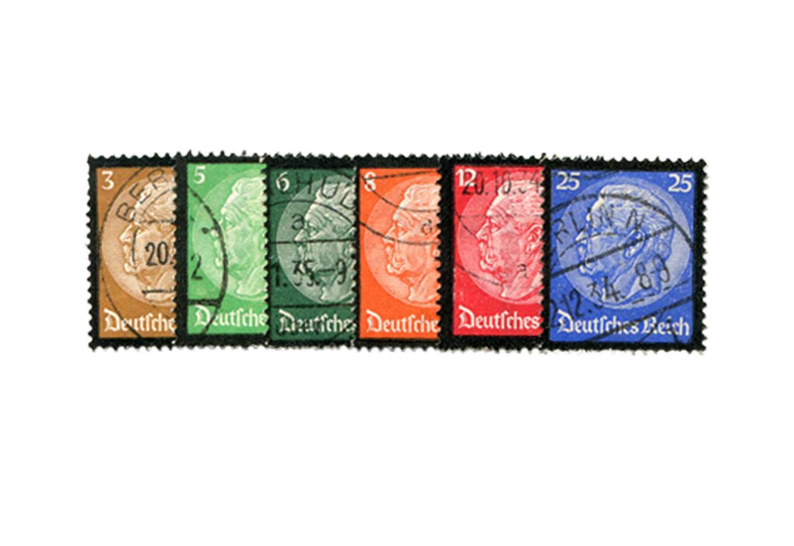 Deutsches Reich Mi.Nr. 548/553 gestempelt