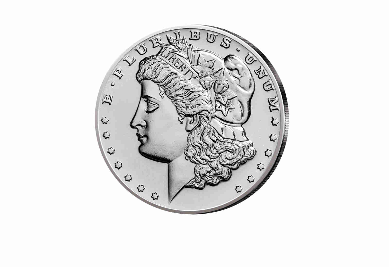 1oz Silver Round Morgan Dollar Design